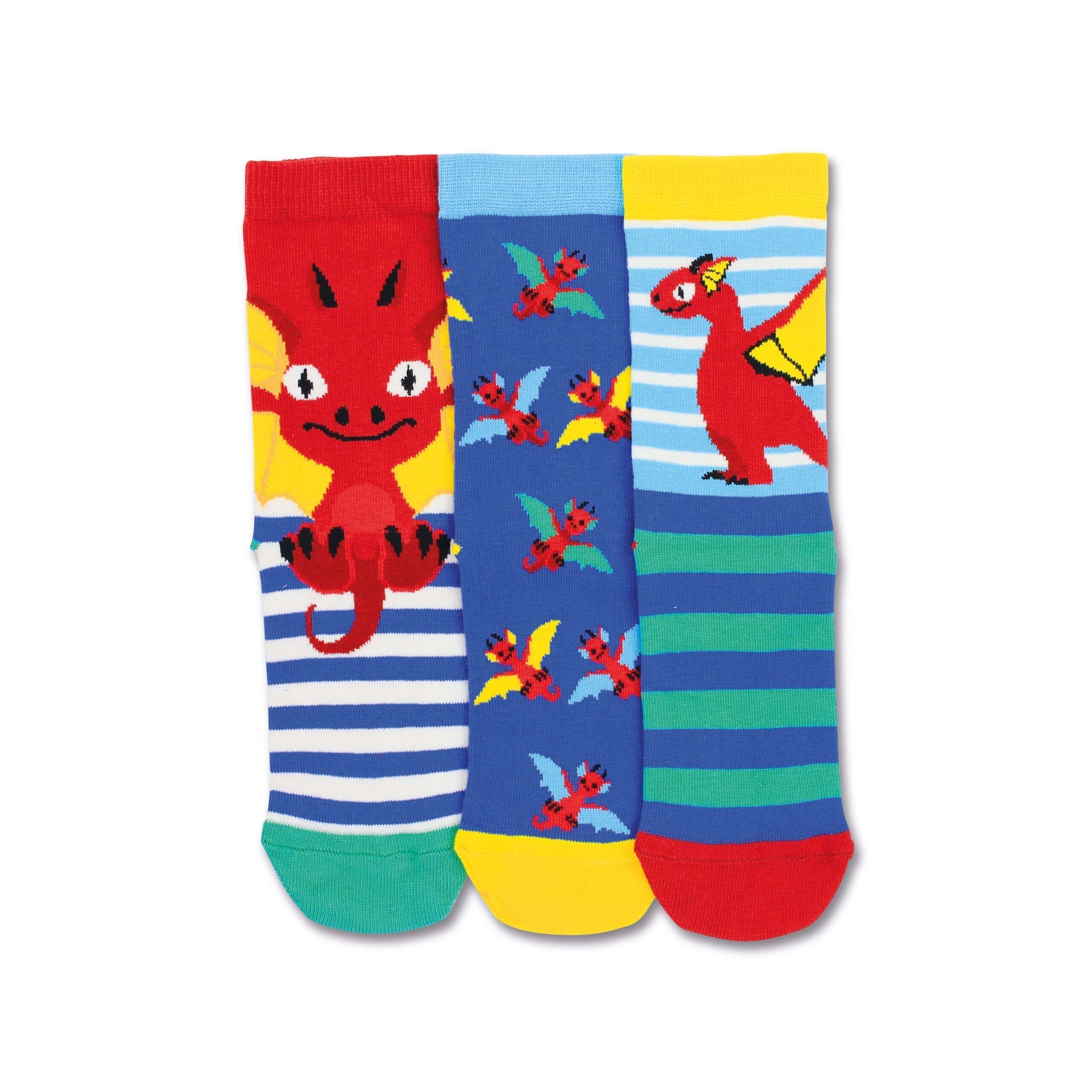 United Oddsocks Dragon UK 9-12 Kids Lot de 3 Chaussettes rayures Garçons Cadeau 