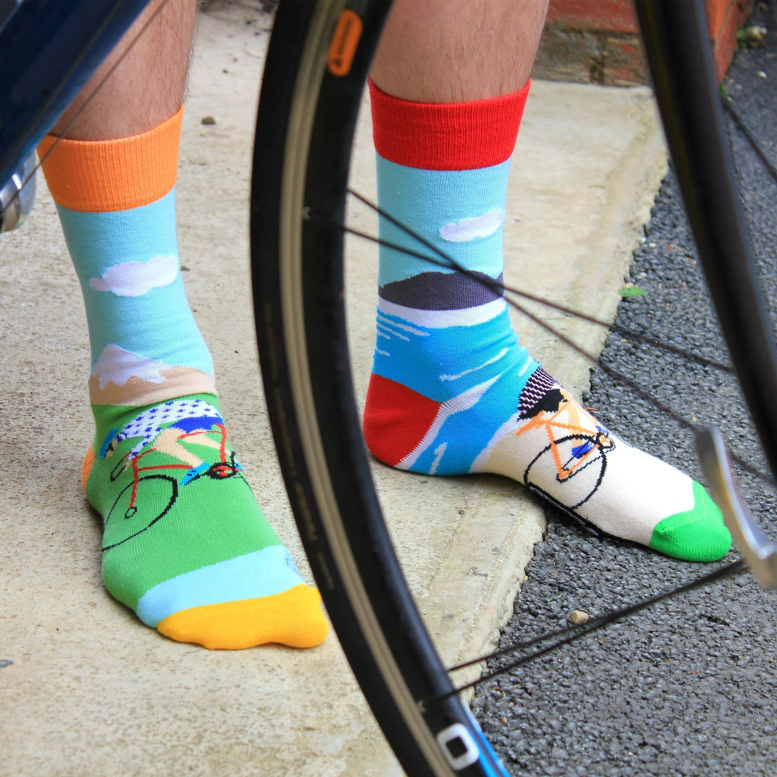 On Your Bike Novelty Socks from United Oddsocks Cycle Lovers Gift Idea 